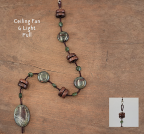 Fan or Light Pull - Mystical Dragonâ€™s Blood Jasper Gemstones