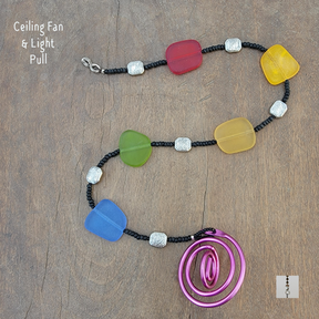 Fan or Light Pull - Recycled Frosted Glass Beads in Price 