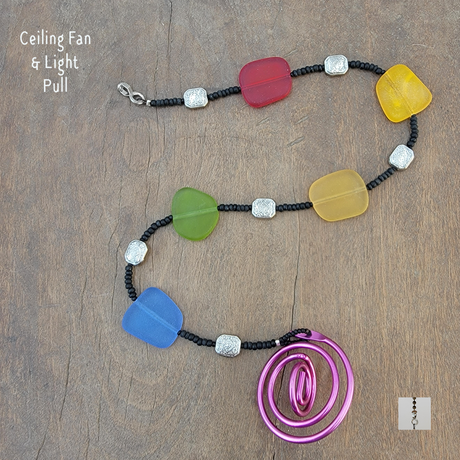 Fan or Light Pull - Recycled Frosted Glass Beads in Price 