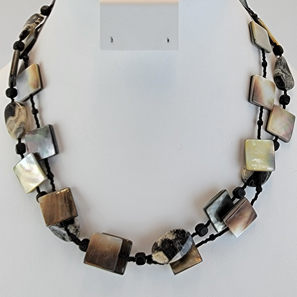 Necklace - Anthing-but-Ordinary Double-Stranded with Black 