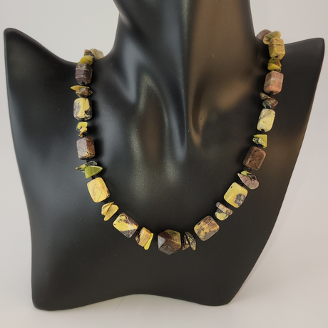 Necklace - Chinese Turquoise Boxes and Chunks with Czech 