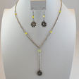 Necklace Set - Fresh Sunshine Yellow Czech Glass and Daisies