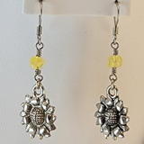 Necklace Set - Fresh Sunshine Yellow Czech Glass and Daisies