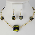 One-of-a-Kind Handmade Venetian Glass Necklace and Earrings 