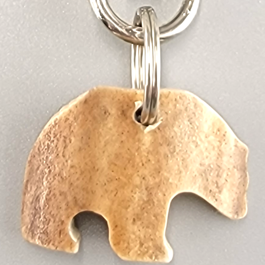Polar Bear Zipper Pull Hand-Carved Bone Alaskan Made