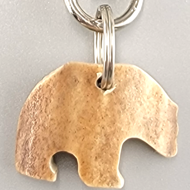 Polar Bear Zipper Pull Hand-Carved Bone Alaskan Made