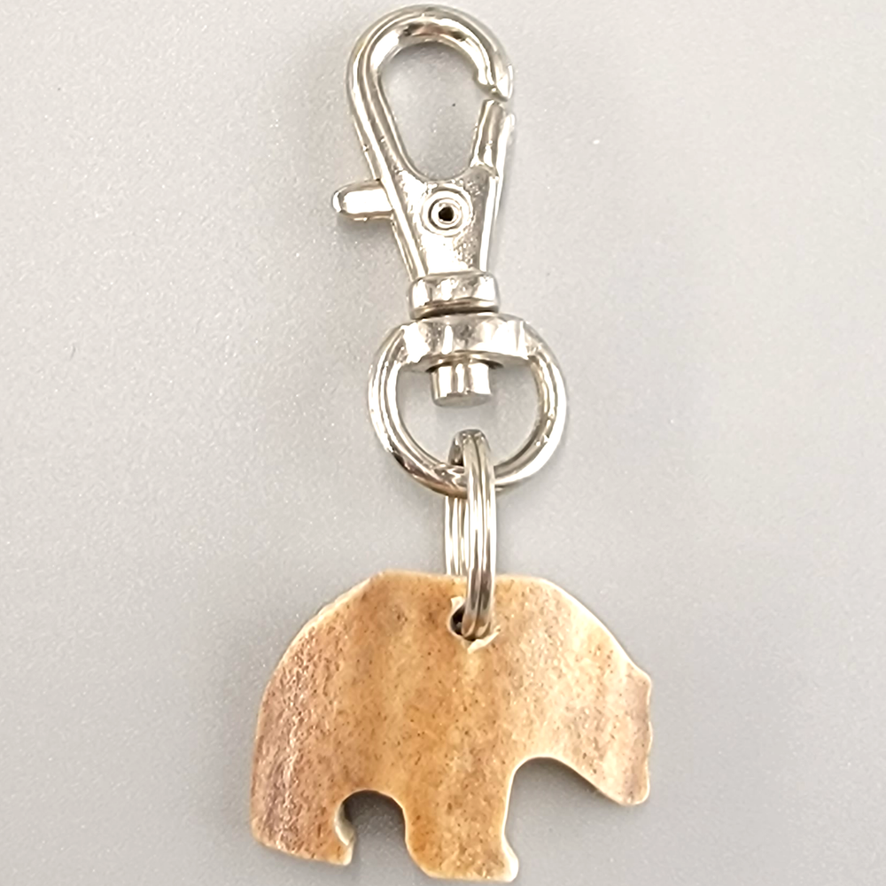 Polar Bear Zipper Pull Hand-Carved Bone Alaskan Made