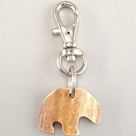 Polar Bear Zipper Pull Hand-Carved Bone Alaskan Made