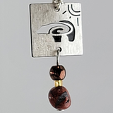 Sterling Carved Bear Earrings with Red Jasper