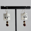 Sterling Carved Bear Earrings with Red Jasper