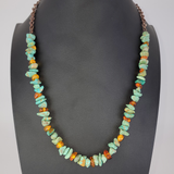 Turquoise Amber and Copper Necklace