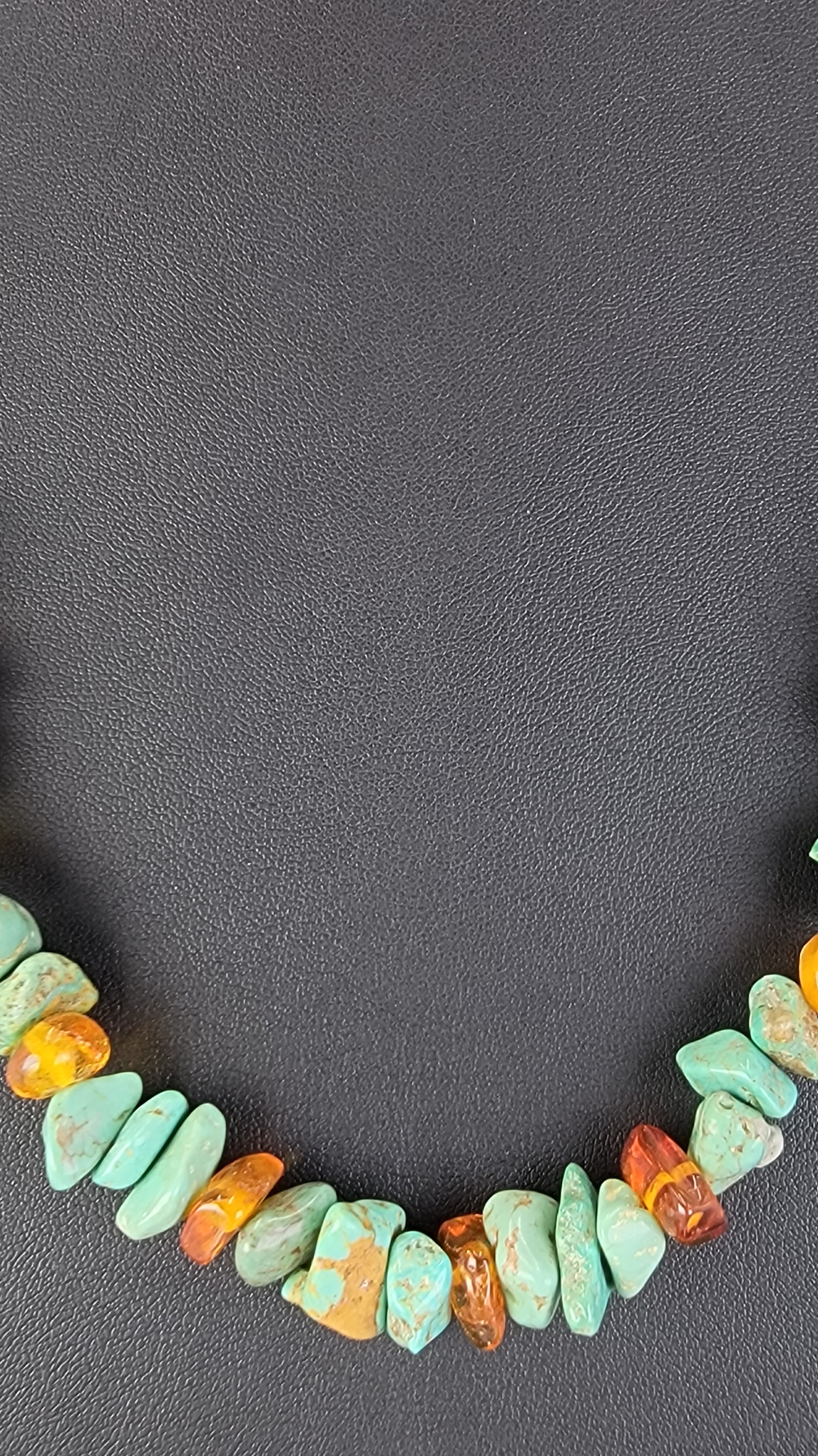 Turquoise Amber and Copper Necklace