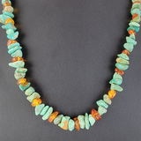 Turquoise Amber and Copper Necklace