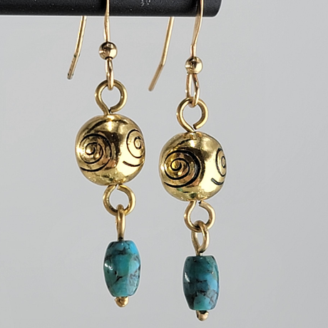 Turquoise and Gold Fill Earrings